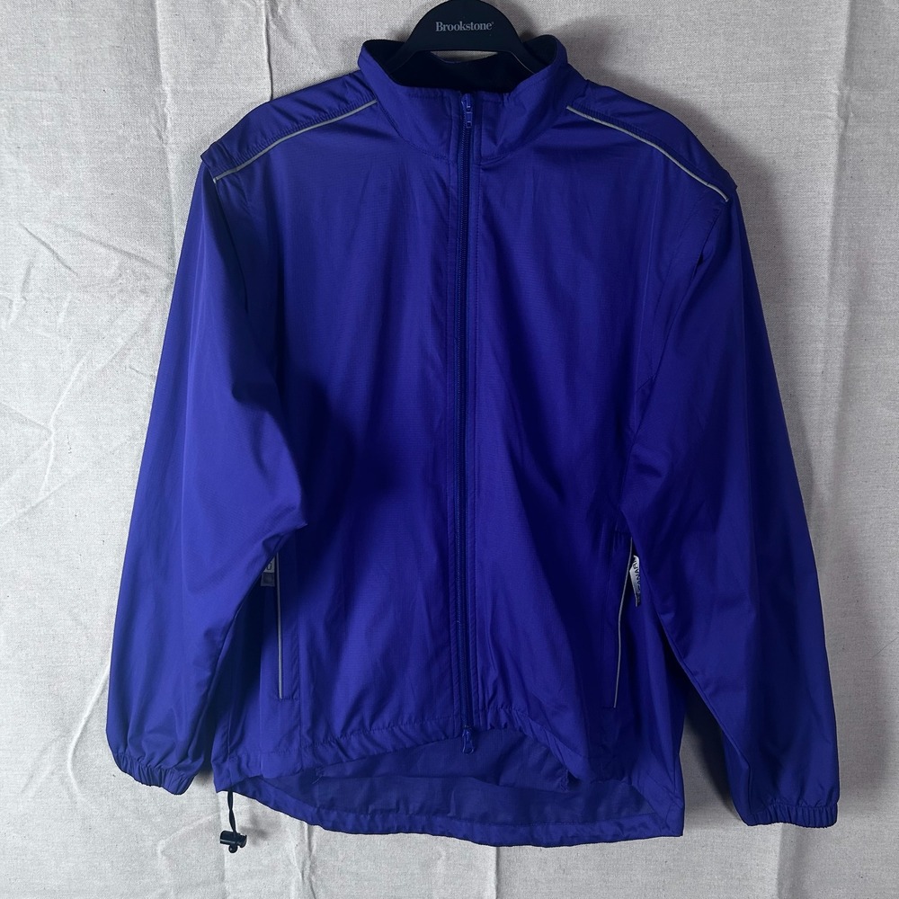 Canari Mens Large Blue Convertible Cycling Jacket Reflective Windbreaker Vest